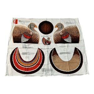 VINTAGE Rare VIP Cranston PrintWorks Thanksgiving Turkey FABRIC panel